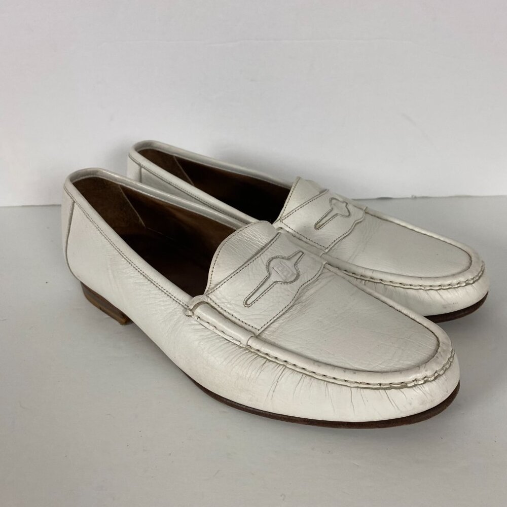 Florsheim Royal Imperial Loafers Slip On Shoes Mens 9.5 D White Leather 75404